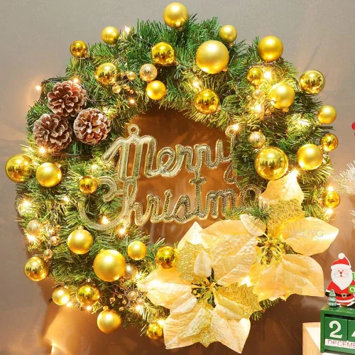 Vista 3 de MASHANG Luces de Navidad – Cadena de luces a pilas, 50 luces LED, miniluces, 8 modos, cable verde, mini juego de luces con temporizador para árbol