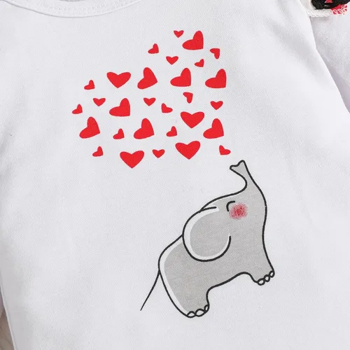 Vista 8 de My Fisrt - Conjunto de falda con estampado de corazón y elefante, para bebé, niña y niña