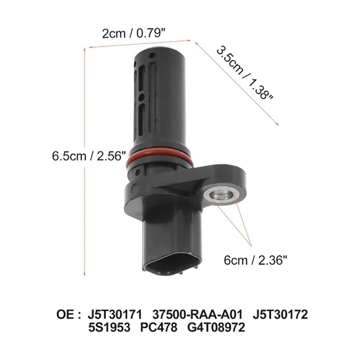 Vista 3 de J5T30172 J5T30171 Sensor de posición del cigüeñal del reemplazo del motor del coche Negro para Honda Accord Civic para Acura Sensor Cigüeñal