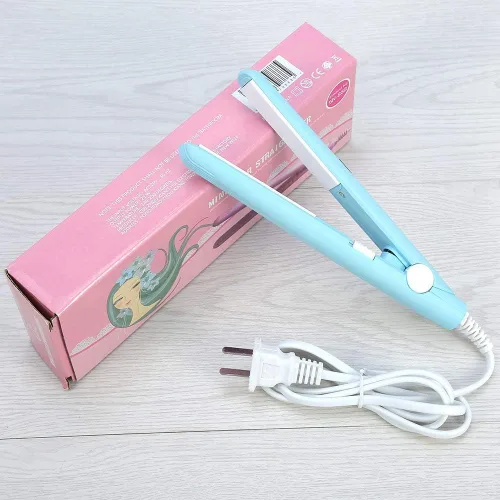 Vista 2 de Mini plancha de pelo, 2 en 1, mini plancha de pelo de cerámica turmalina, rizador de calor de plancha plana, plancha para alisar el cabello