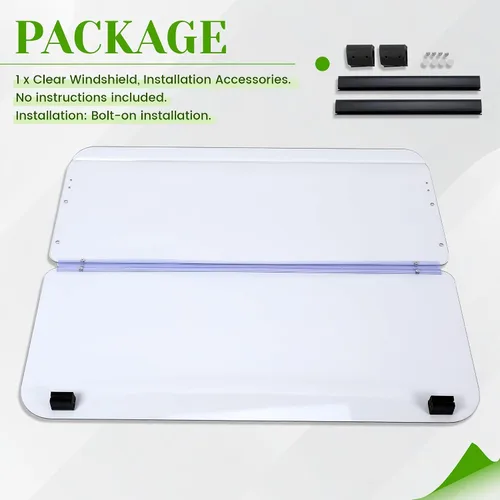 Vista 7 de HECASA Parabrisas transparente compatible con modelos de carritos de golf Yamaha G2/G9 de 1985-1995, parabrisas plegable