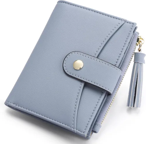 Vista 10 de yiijay Billetera pequeña para mujer, con bloqueo RFID, plegable, delgada, de cuero, para tarjetas de crédito, billetera pequeña con bolsillo