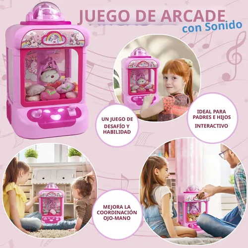 Vista 4 de Marlrin Máquina de Garra para Niños, Mini Máquina Expendedora Juguetes de Unicornio para Niñas, Agarrador de Dulces Dispensador de Premios
