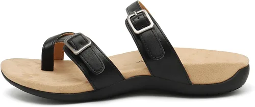 Vista 3 de Athlefit Sandalias ortopédicas para mujer con soporte de arco ajustable y cómodas para caminar