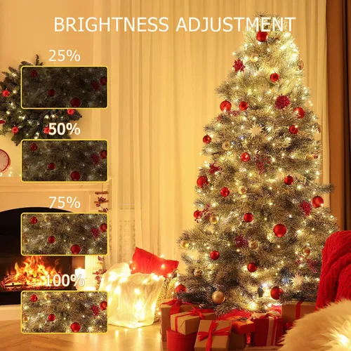 Vista 5 de Guirnalda de luces de Navidad para exteriores, 1000 LED de 344 pies con control remoto, fácil de moldear, impermeable, enchufable, luces de hadas