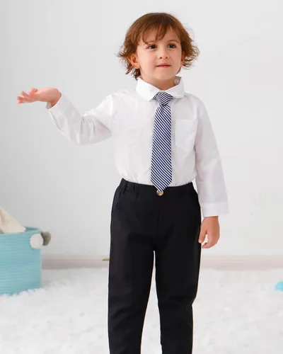 Vista 3 de HOSUKKO Traje de caballero para bebé, trajes de tirantes para niños (0-10 años)