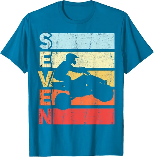 Vista 10 de ATV 7th Birthday Party ATV 4 Wheeler - Camiseta de cumpleaños temática cuádruple Negro