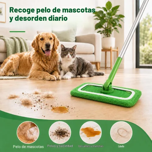 Vista 4 de Tidy Monster Paquete de 8 almohadillas de microfibra reutilizables de repuesto compatibles con Swiffer Sweeper, almohadillas lavables a máquina