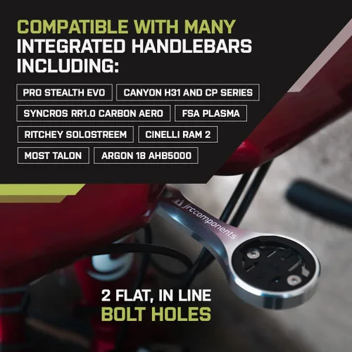 Vista 2 de JRC Components Amplitude - Soporte para computadora debajo de la barra compatible con computadoras Garmin Edge Bicicletas de carretera y grava