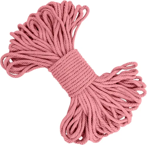 Vista 10 de Cuerda de macramé de 0.197 in x 22 yardas, cuerda gruesa de hilo de algodón natural, cuerda de colores para colgar plantas de macramé, para colgar