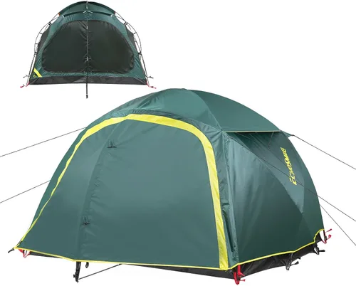 Vista 10 de EchoSmile Tiendas de campaña para camping, tienda impermeable a prueba de viento con múltiples postes, tienda de campaña de cúpula amplia para 3-5