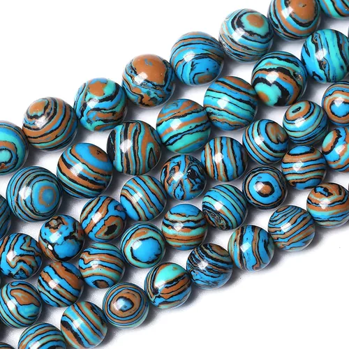 Vista 97 de 100 cuentas de piedra multicolor natural de 0.236 pulgadas (0.236 in), cuentas espaciadoras sueltas redondas para hacer pulseras, collares, aretes