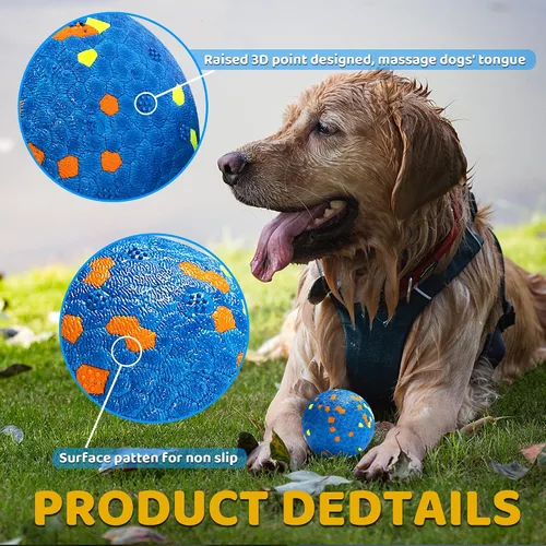 Vista 3 de Bolas para Perros, Bola de Juguete Indestructible para Perros Masticadores Agresivos, Bola Interactiva Duradera de Alta Elasticidad para Entrenar