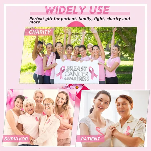 Vista 6 de Silkfly 100 unidades de mochila con cordón para concientización sobre el cáncer de mama, bolsas con cordón rosa a granel, bolsas con cordón