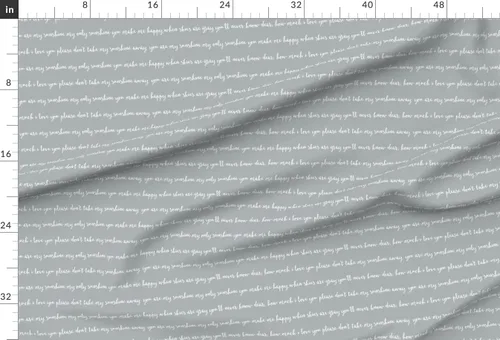 Vista 2 de Spoonflower Tela - You Sunshine Grey Typography Grey Love impreso en tela de gasa Fat Quarter - Vestidos de moda para costura para decoración