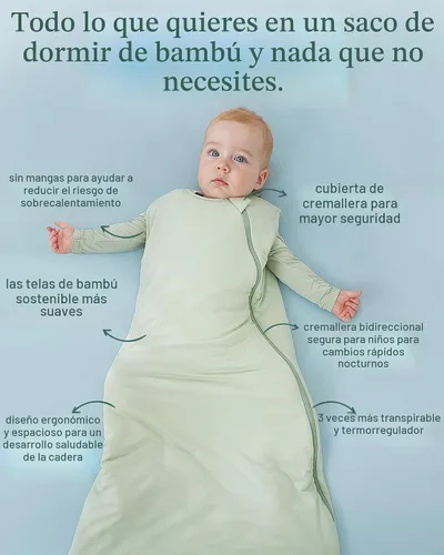 Vista 5 de PurComfy Saco de dormir súper suave 1.0 TOG, Saco de dormir premium de viscosa de bambú para bebé con cremallera de 2 vías, Manta vestible para bebé