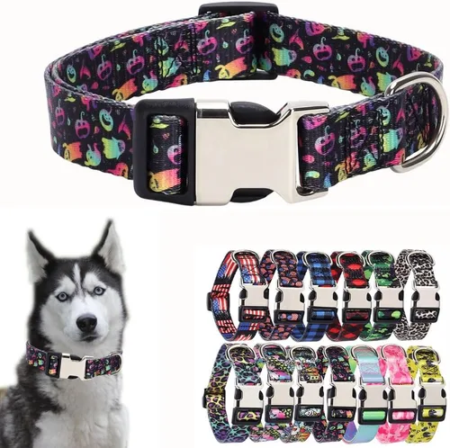 Vista 18 de Collares para perros pequeños, con patrón de impresión 3D, de nailon suave, ajustables, para perros pequeños, medianos, grandes, hembra, niño 1