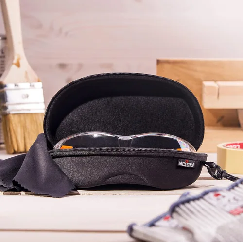 Vista 7 de NoCry Gafas de sol de seguridad para hombres y mujeres; gafas de seguridad tintadas oscuras con lentes antivaho y antiarañazos y estuche