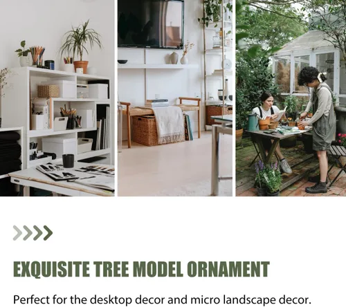 Vista 8 de Garneck Árbol modelo mini baobab árbol tren paisaje, arquitectura, árboles falsos, árbol artificial en miniatura, plantas falsas para manualidades