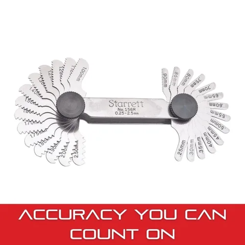 Vista 5 de Starrett Medidor de paso de tornillo de acero con dispositivo de bloqueo, ideal para trabajos de construcción y mejoras del hogar, rango