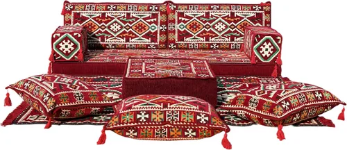 Vista 51 de arabicsofa Sofá Tradicional Árabe para Piso – Juego de Cojines Modulares para Sala de Estar Azul