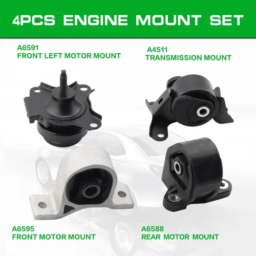 Vista 2 de Soporte de motor compatible con 2001-2005 Civic 1.7L Motor Transmisión Automática, OE A6588 A6591 A6595 A4511 Juego de 4