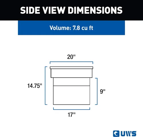 Vista 4 de UWS EC10261 Caja de herramientas de aluminio de pared pesada del camión de 63 pulgadas, tapa RigidCore