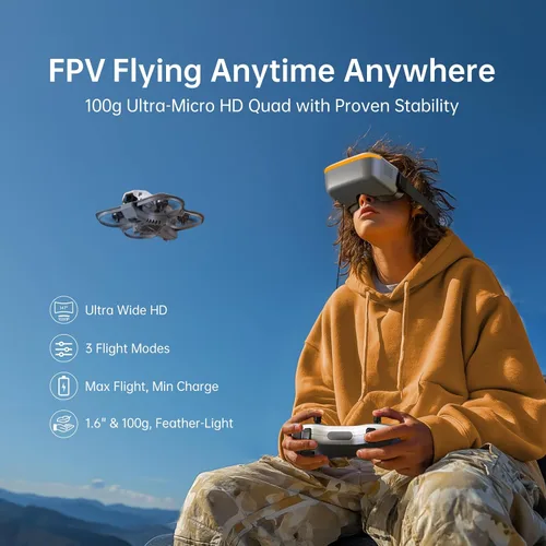 Vista 2 de CADDXFPV Protos FPV Drone RTF Kit, Walksnail integrado 0.21 oz VTX, transmisión de video digital HD de 1080p/60fps, pantalla de gafas FPV de 4.5