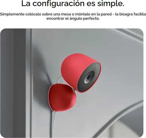 Vista 10 de Google Nest Cam Indoor (con cable, 3ª generación) - Cámara de seguridad con video 2K y Gemini, visión nocturna, audio bidireccional, funciona