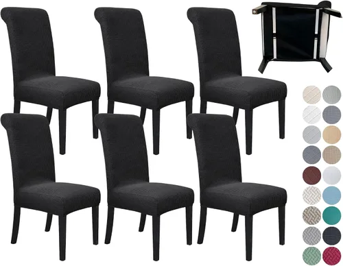 Vista 40 de SPRINGRICO Paquete de 2 fundas para sillas de comedor con cinturón de seguridad, fundas elásticas para sillas Parsons lavables, fundas protectoras
