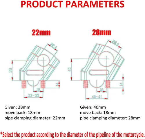 Vista 4 de Para V-STROM 800 DE VSTROM 800DE 2023 Manillar de motocicleta Elevador de Motocross Montaje Abrazadera Pit Bike Vstrom 800 (negro 1.102 in)