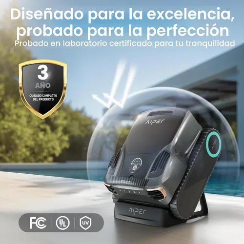Vista 9 de Aiper Scuba X1 Pro Max - Robot aspirador de piscina y robótico para piscina con succión de 8,500 GPH, mapeo de piscina, filtración ultrafina de 3