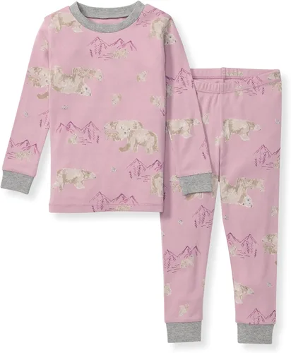 Vista 32 de Burt's Bees Baby Pijama de algodón orgánico para niñas, conjunto de pijama 100% algodón para niños pequeños y niños, tela suave y elástica Trébol
