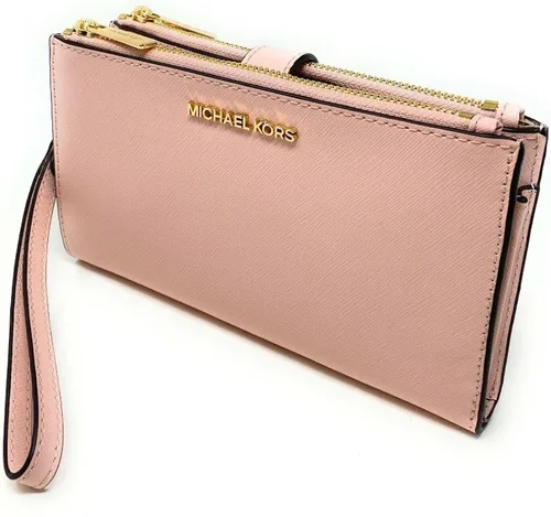 Vista 2 de Michael Kors - Billetera de viaje con doble cremallera, para mujer, modelo Jet Set, con correa para la muñeca