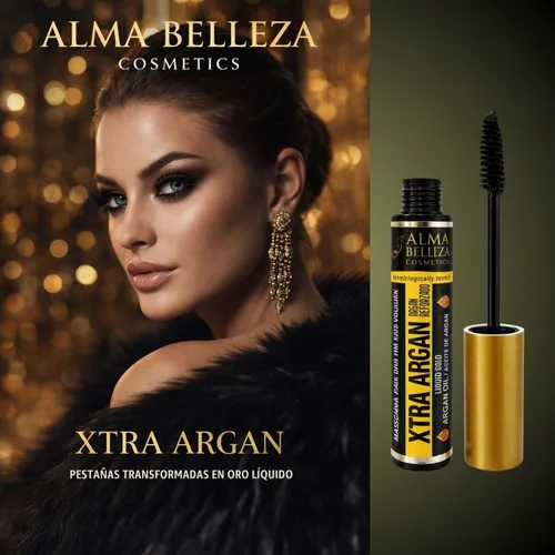 Vista 4 de 2 pestañas de rímel negras Alma Belleza XTRA ARGAN OIL, más volumen e impermeables