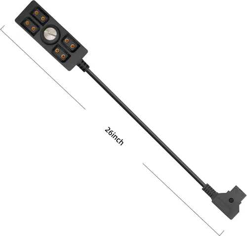 Vista 7 de D-tap macho a 4 puertos hembra, divisor de cable de alimentación, conector concentrador adecuado para Anton Bauer V-Mount ARRI RED cámara TILTA