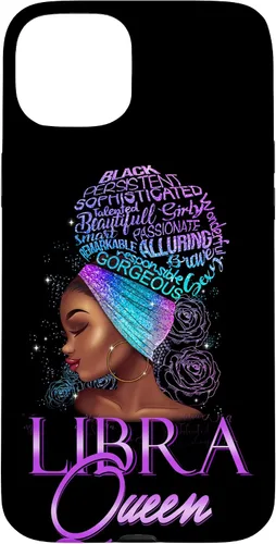Vista 9 de Purple Libra Queen African American Woman Septiembre Octubre Funda para iPhone 17