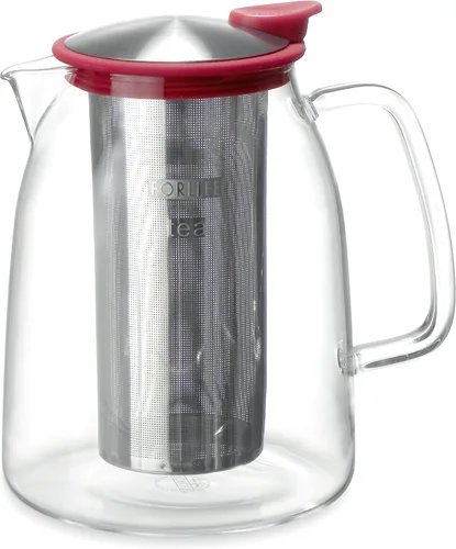 Vista 3 de FORLIFE Jarra de té helado con infusor de cesta, 68 onzas, grafito negro