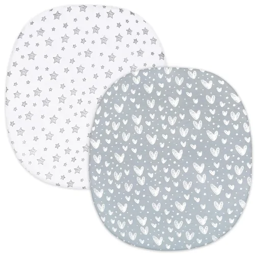 Vista 22 de Sábanas ajustadas de cuna, compatibles con Munchkin Brica Fold N' Go, 2 unidades, 100% algodón de punto jersey, transpirables y súper suaves, Gris