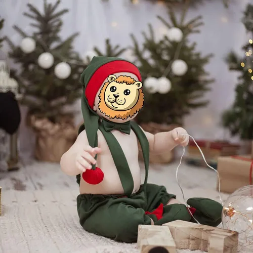 Vista 2 de IBTOM CASTLE Traje de Navidad para bebé niña y niño falda con tirantes sombrero cuello o pantalones corbatín y sombrero de elfo de Papá Noel