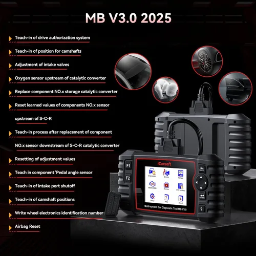 Vista 5 de Herramienta de diagnóstico bidireccional para la mayoría de Mercedes-Benz/Sprinter/Smart de 1996-2023 iCarsoft MB V3.0 Versión 2025 38+ servicio