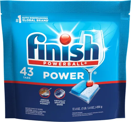 Vista 14 de Finish Power Cápsulas para lavavajillas, jabón detergente para lavavajillas sin enjuague previo para limpieza profunda y brillo con poder
