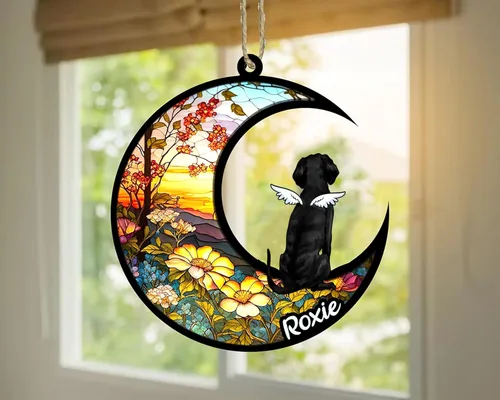 Vista 479 de LOVELYPOD Adorno de Navidad personalizado para perro Basset Hound (marrón) Basset Hound (marrón) adorno para atrapasoles de perro, razas de perros
