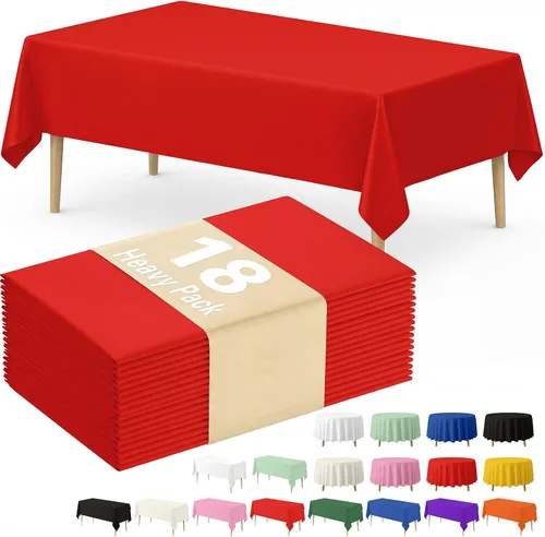 Vista 46 de Fixwal Mantel de plástico negro desechable de 54 x 108 pulgadas, mantel rectangular impermeable, paquete de 5 para graduación, decoración de fiesta