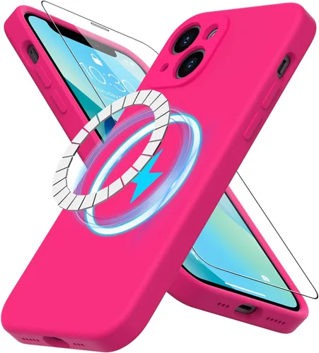 Vista 17 de DEENAKIN Funda magnética de silicona para iPhone 12 Pro con protector de pantalla, compatible con MagSafe, protección de cámara, funda protectora