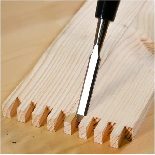 Vista 6 de GreatNeck - Cincel de madera de 1/4 de pulgada para carpintería y carpintería, hoja de 5 pulgadas, acero de alto carbono, mango de acetato de tapa