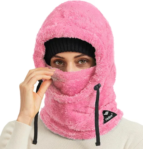Vista 8 de Ski Mask Balaclava Wind-Resistant Winter Face Mask for Women/Men Adjustable Warm Hood Cover Hat Cap Scarf Leopardo