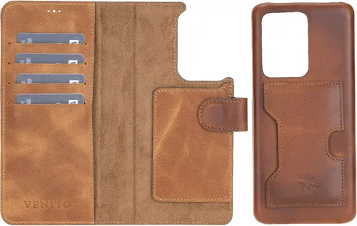 Vista 97 de Venito Florence - Funda de piel compatible con Samsung Galaxy S9, extra segura con bloqueo RFID, cartera desmontable para teléfono (gris decolorado)