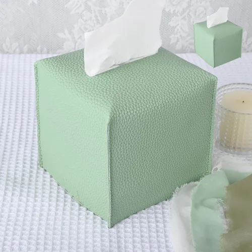 Vista 28 de HOMOTEK Paquete de 2 fundas para caja de pañuelos, soporte cuadrado de piel sintética, organizador de papel decorativo para baño, mesitas de noche