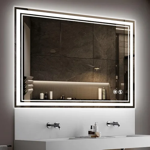 Vista 9 de Espejo de baño de 24 x 32 pulgadas con luces LED, sin niebla
